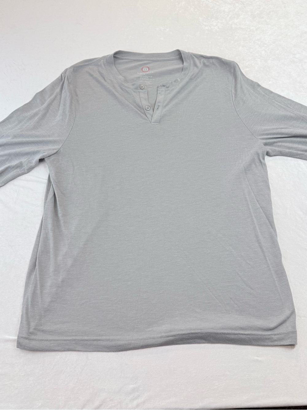 Travis Mathew Light Gray Henley Long Sleeve Shirt